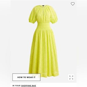 JCrew Provence smock waist midi dress